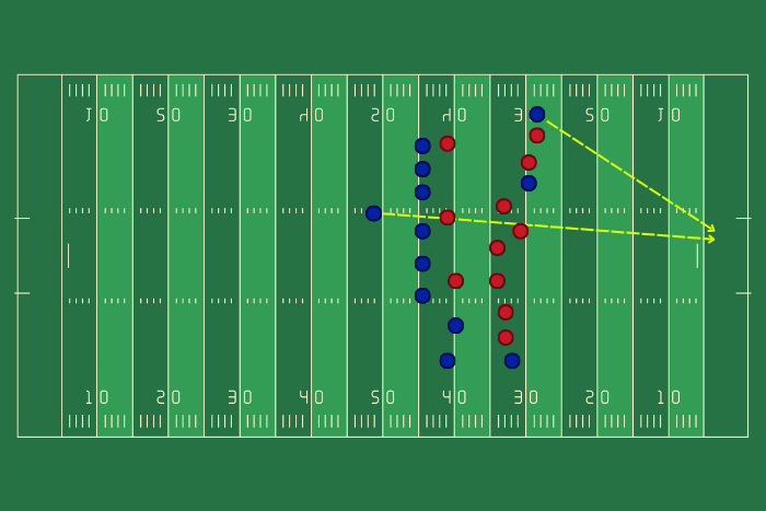 WR ścina do środka w zagraniu post route